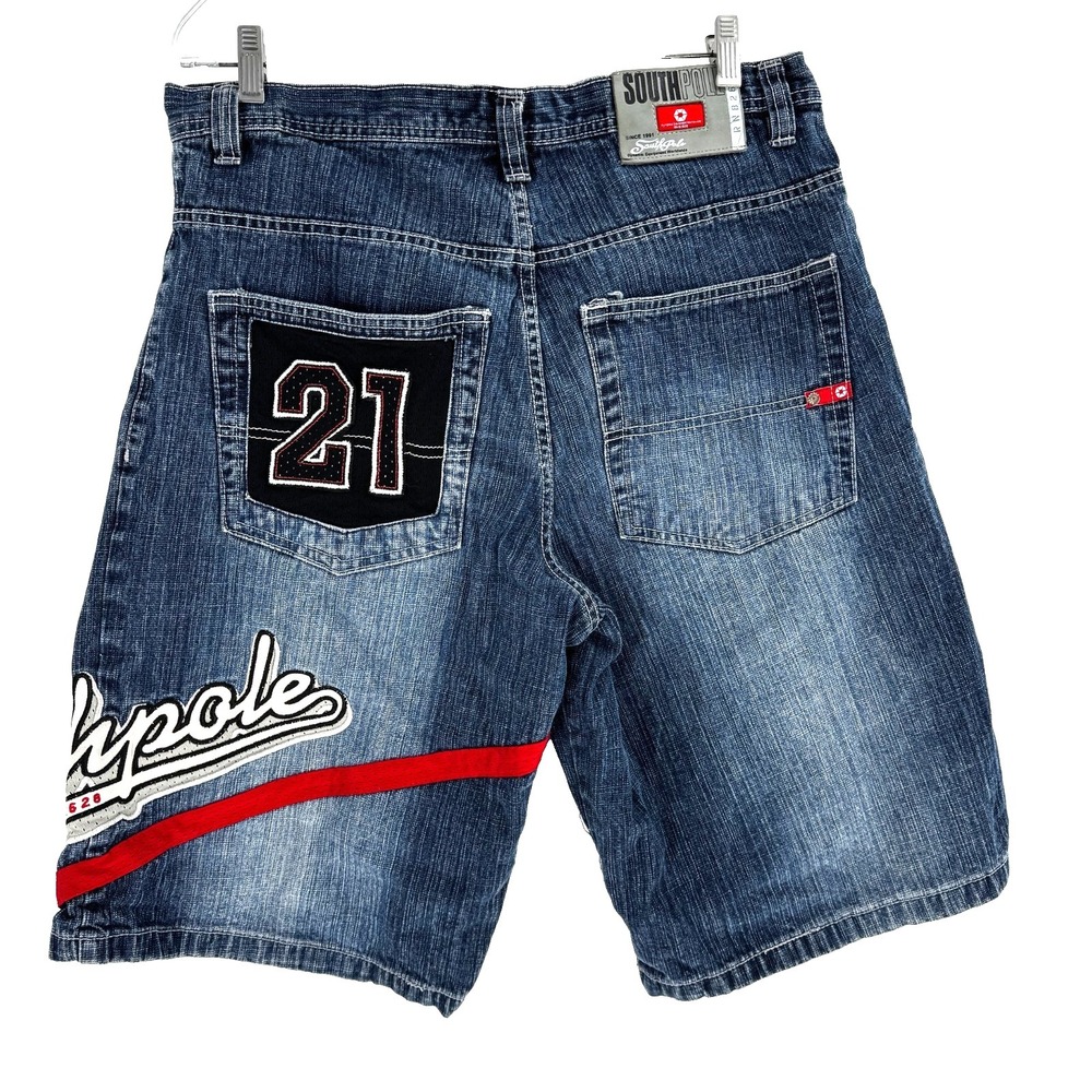 Y2K Southpole Baggy Jean Shorts Mens 36 Grunge Jort Hip Hop Streetwear 90s Loose